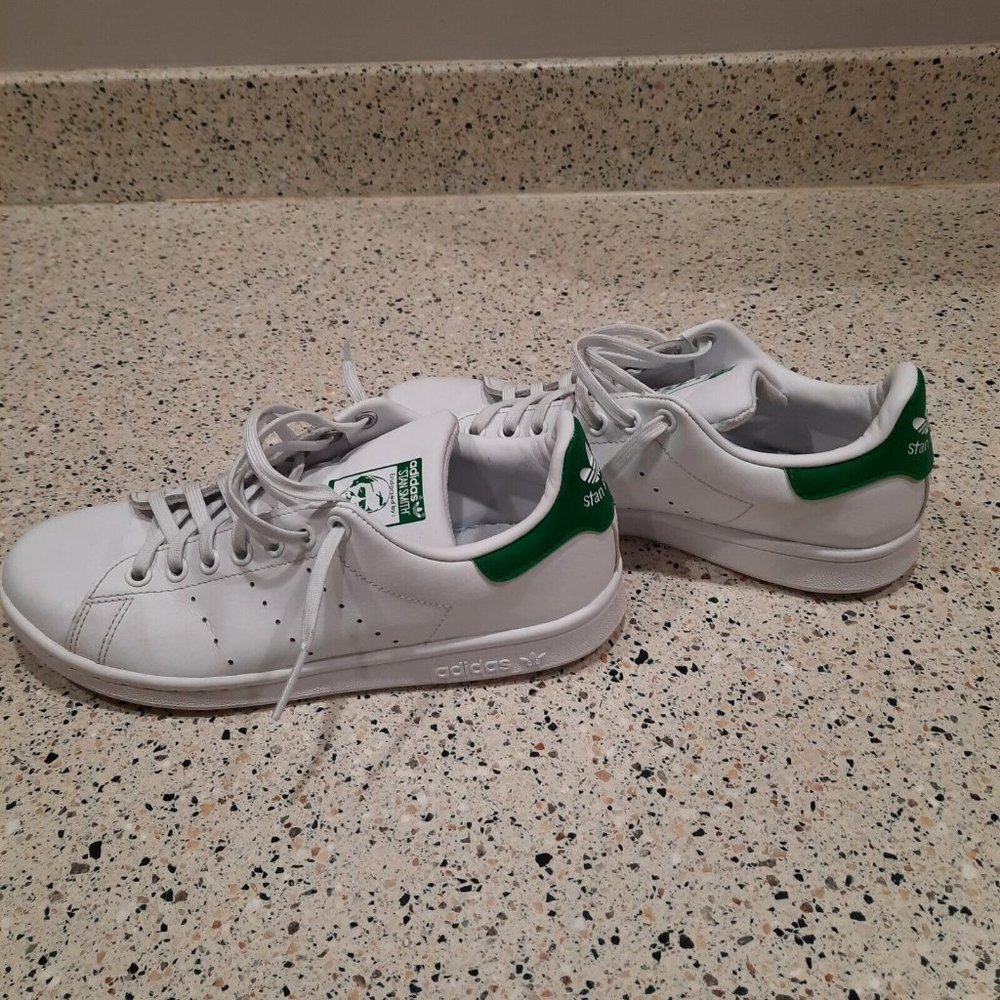 Adidas Originals Stan Smith Shoes White Green Sneakers Men's Size 6 Womens 7.5
